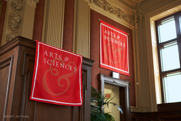 Arts & Sciences Banners Hanging on the Wall